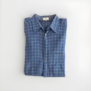 ZANELLA MENS LINEN COTTON BLEND CASUAL BLUE BUTTON SHIRT XL MADE IN ITALY VGC